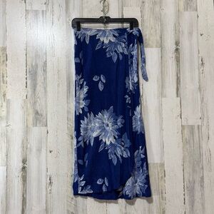 Floral Blue Midi Skirt